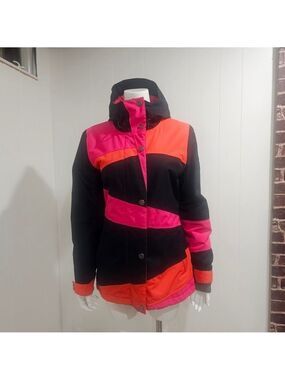 ROXY Snowboard Jacket Small Pink Orange 10K DryFlight Ski Coa